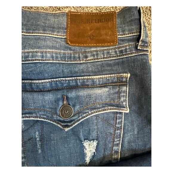 TRUE RELIGION Men's GENO Flap Relaxed Slim Medium Wash Denim Jeans Size 40 - Picture 5 of 5